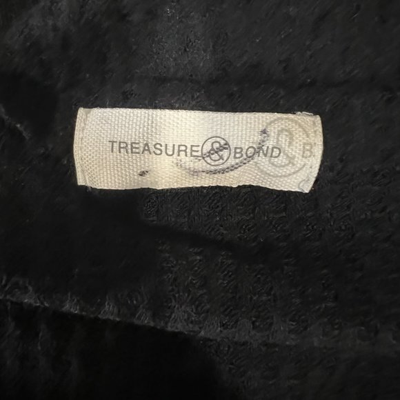 NWT TREASURE & BOND Off the Shoulder Thermal Knit Top in Black (XXS) - Picture 7 of 10